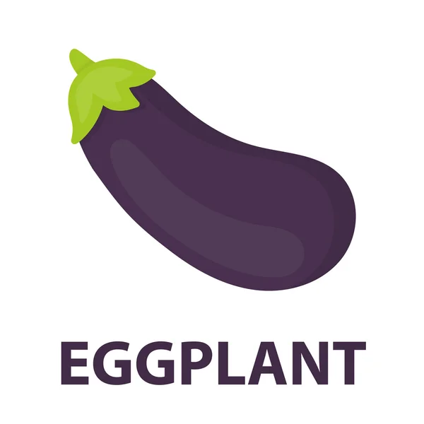 Карикатура на иконку баклажана. Значок овощей из набора экологически чистых продуктов - вектор запаса — стоковый вектор