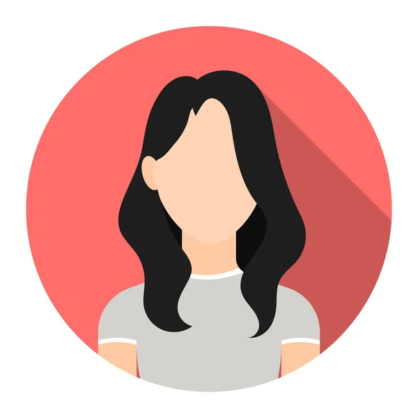 Icono de chica plana. Avatar individual, icono de la gente del gran conjunto de avatar - vector de stock — Archivo Imágenes Vectoriales