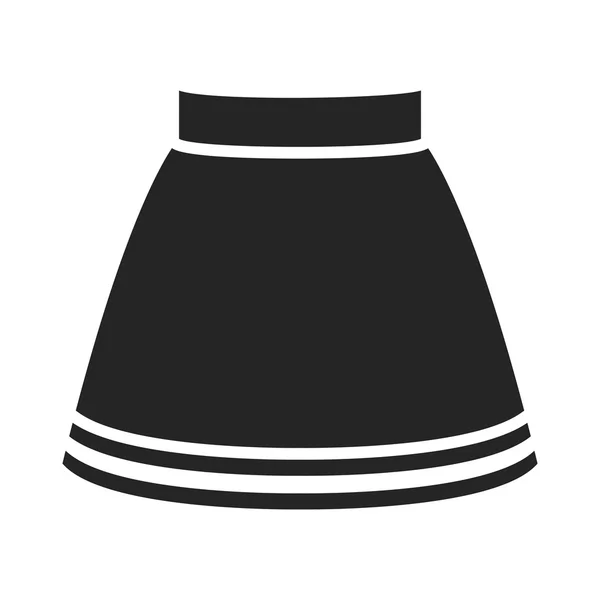 Černý jednoduchý styl ikony sukně. Jedna ikona velké sbírky oděvů. — Stockový vektor