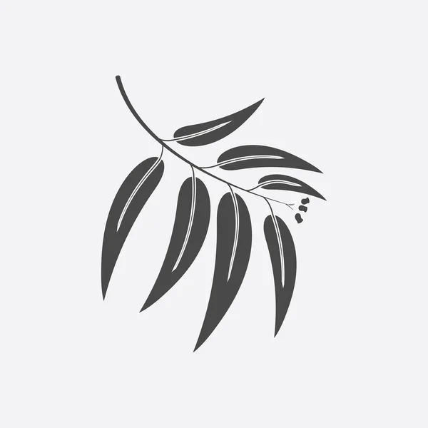 Icône Eucalyptus noir simple. Singe icône de la nature de la grande plante de la forêt ensemble . — Image vectorielle