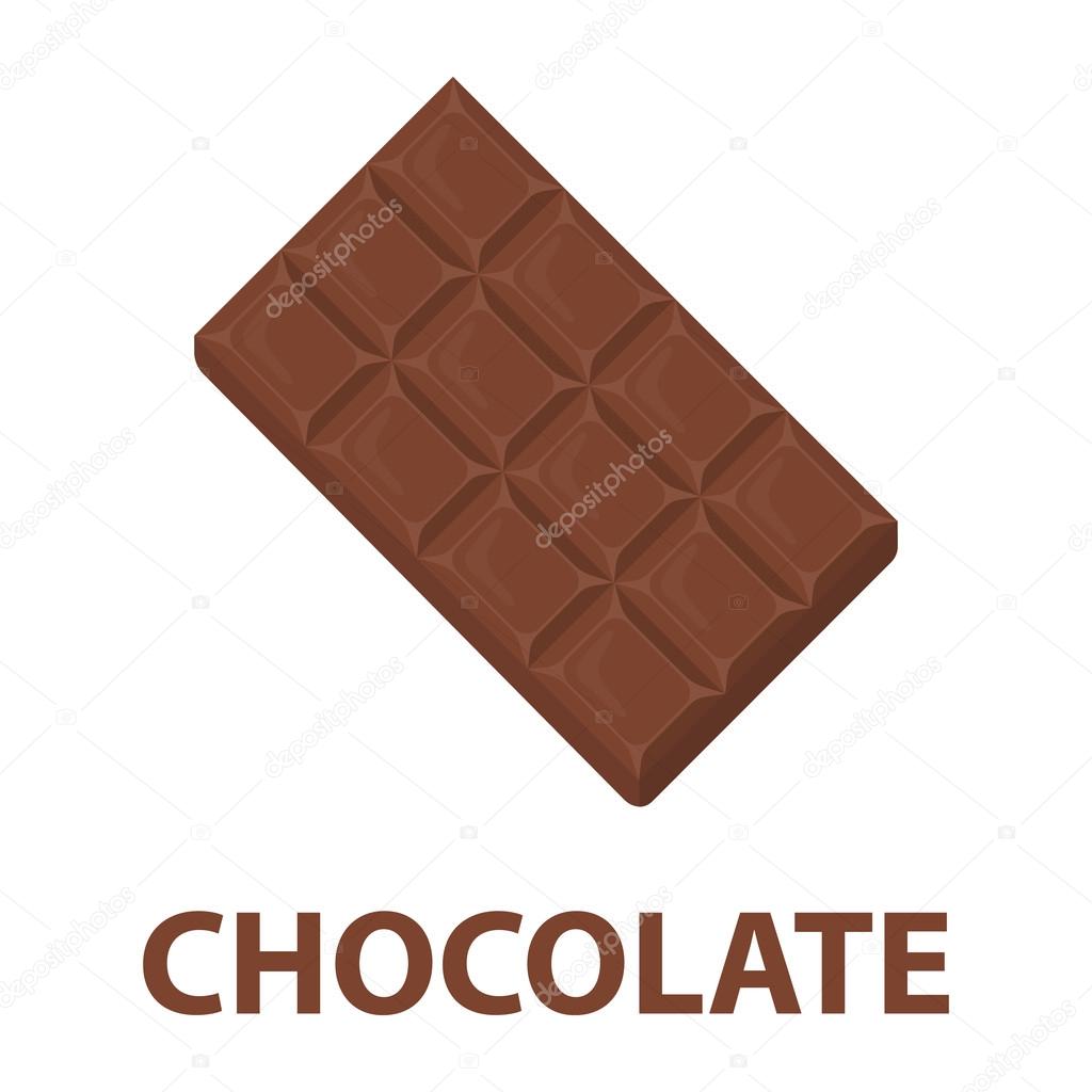 Chocolate vector icon cartoon style. Singe sweets icon from the fast food set - stock vector