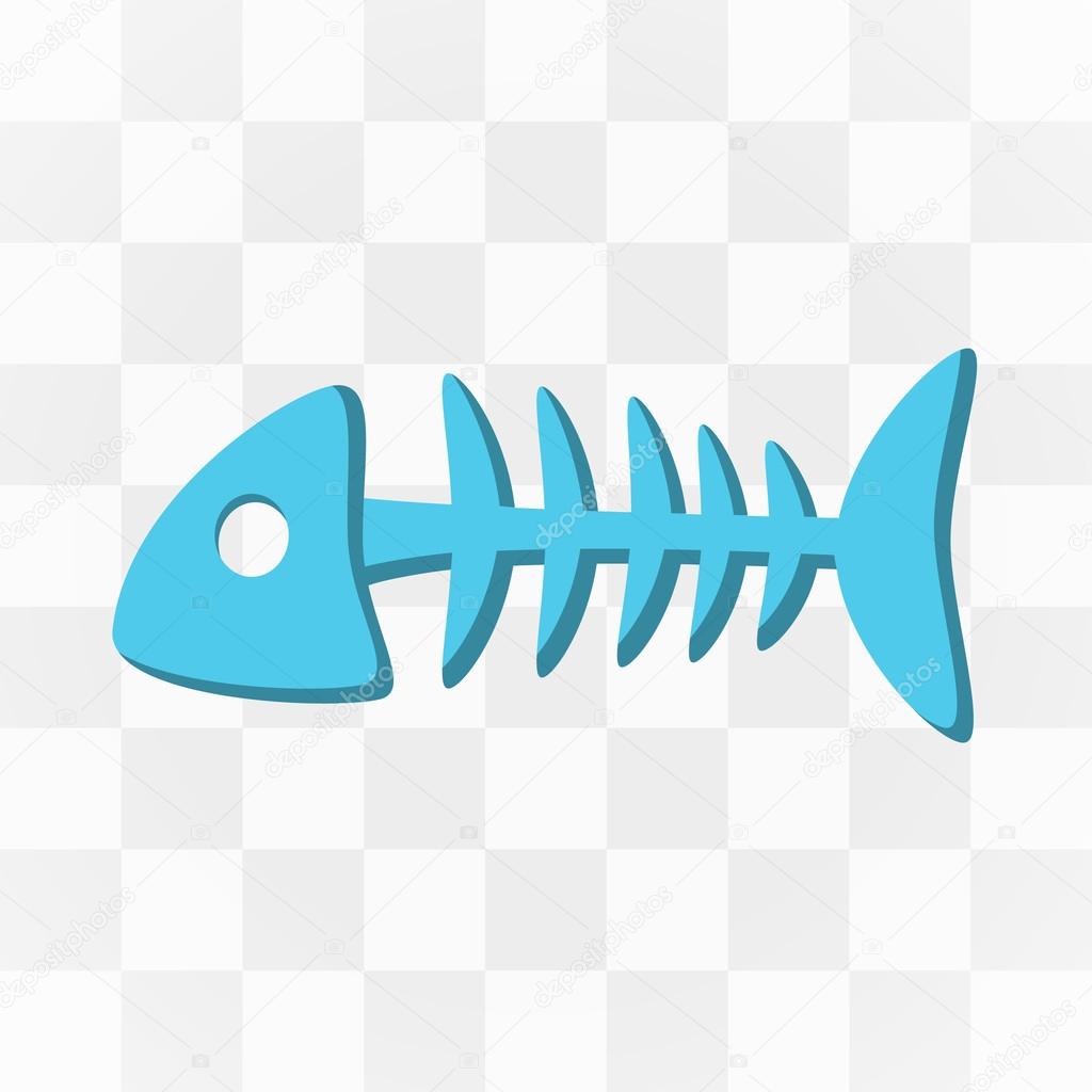 Fish bone icon cartoon. One icon of a large cat theme collection.