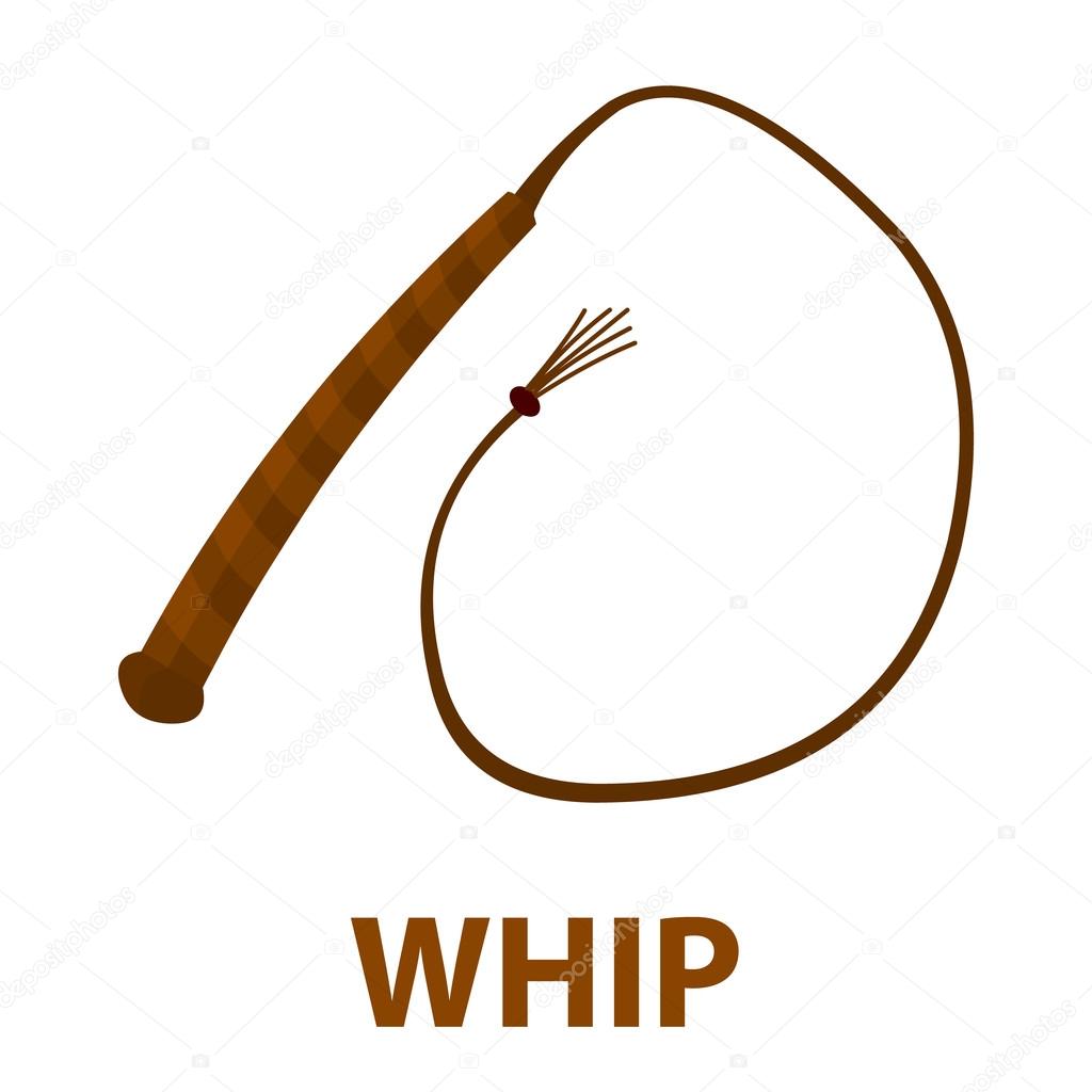 Whip icon cartoon. Singe western icon from the wild west set - stock vector