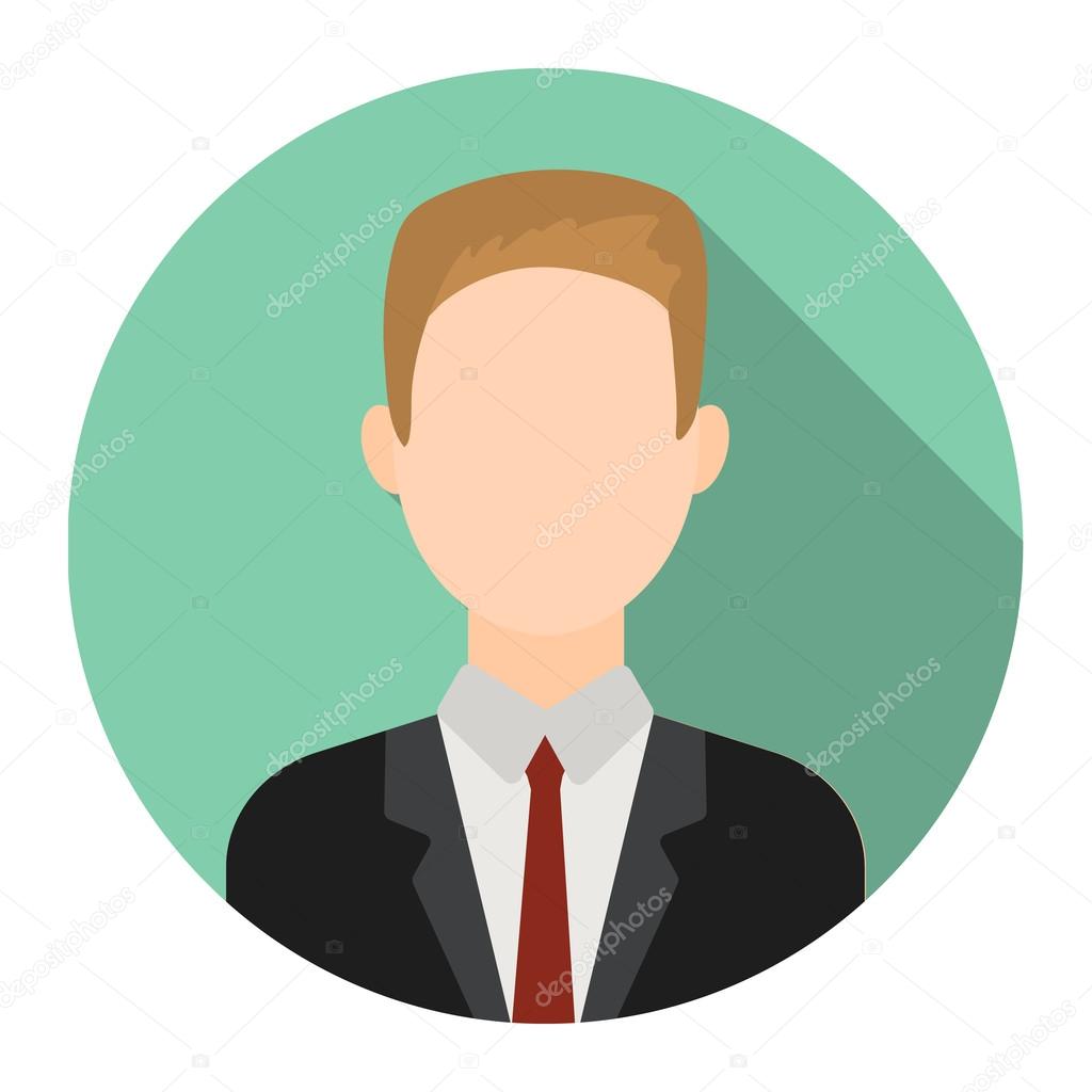 Businessman icon  flat Single avatar  people icon  from the 