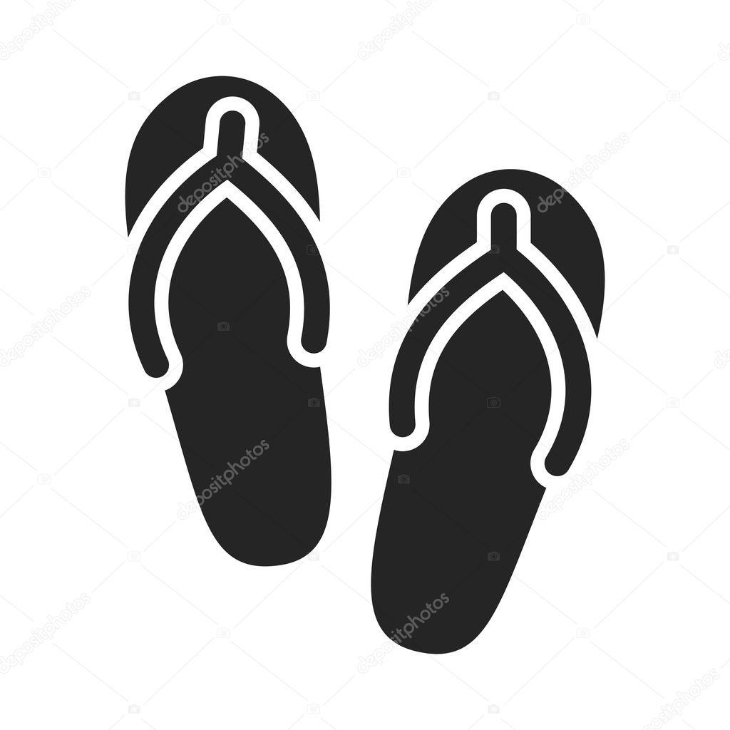 Slippers icon black style. One icon of a large spa collection.