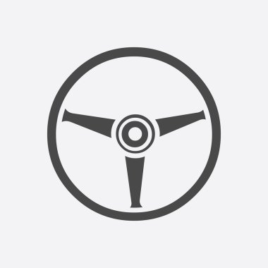 Direksiyon simidi simgesi. Tek siluet oto parçaları simgesi büyük araba set - hisse senedi vektör