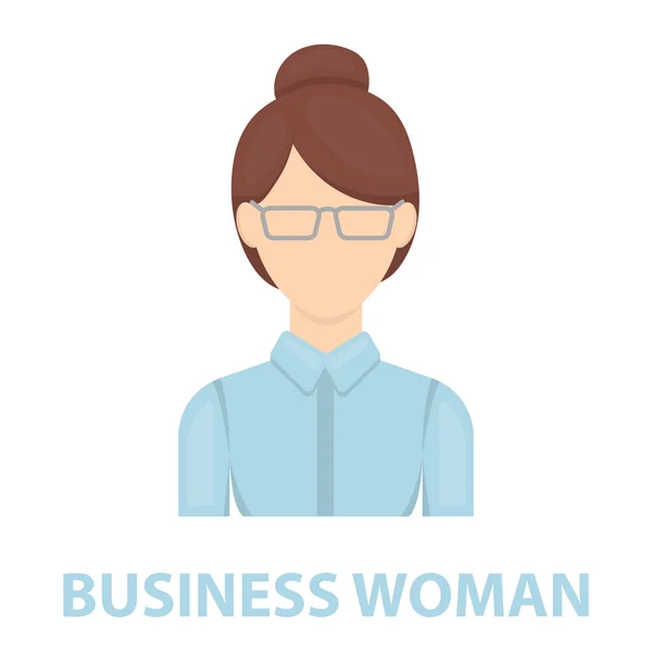 Desenhos animados de ícone de mulher de negócios. Único avatar, ícone de Peaople do grande avatar set . —  Vetores de Stock