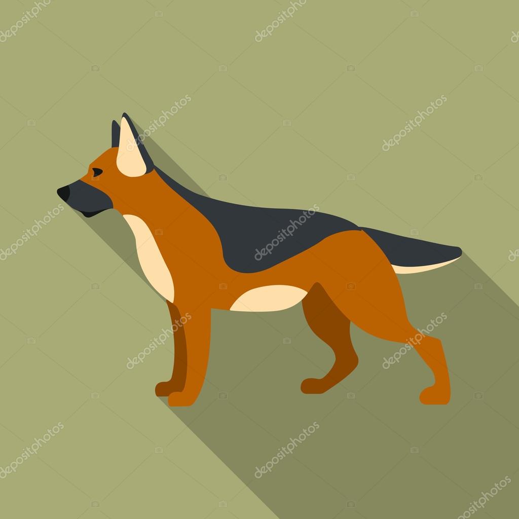German shepherd vector illustration icon in flat design