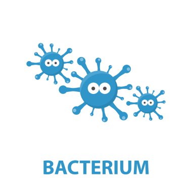 Virüs simgesi karikatür. Büyük hasta, hastalıktan tek hasta Icon set.