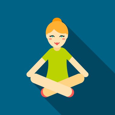 Yoga simge vektör çizim için web ve hareket eden