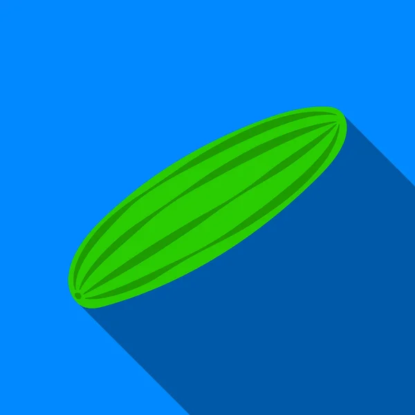 Okurka ikona plochý. Připálit zeleninu ikonu z ploché ekologických potravin. -vektorové — Stockový vektor