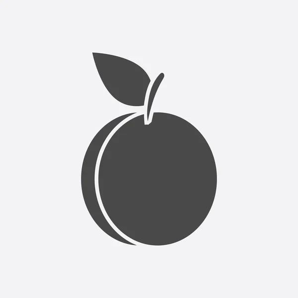 Pflaumenikone schwarz. Frucht-Ikone. — Stockvektor