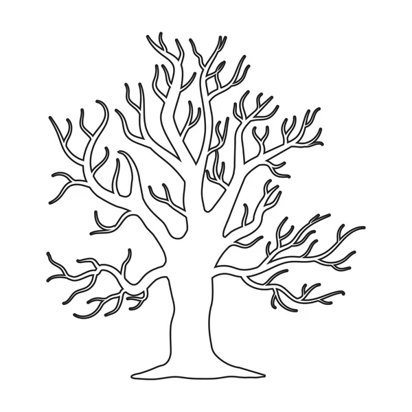 Starý strom vektorové ikony v styl čáry pro web — Stockový vektor