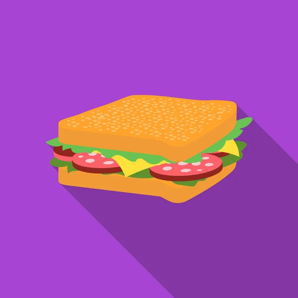 Εικονίδιο του φορέα σάντουιτς με επίπεδη στυλ για το web — Διανυσματικό Αρχείο