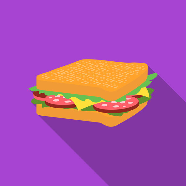 Sandwich vector icon in flat style for web
