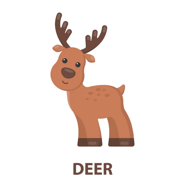 鹿は漫画のアイコンです。Web およびモバイル デザインの例. — ストックベクタ