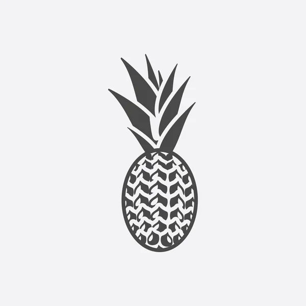 Ananas-ikonen svart. Singe frukt-ikonen. — Stock vektor