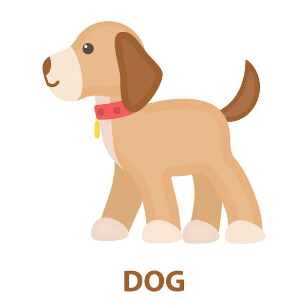 Περπάτημα στο εικονίδιο διανυσματικά σκύλος σε ύφος κινούμενων σχεδίων για το web — Διανυσματικό Αρχείο