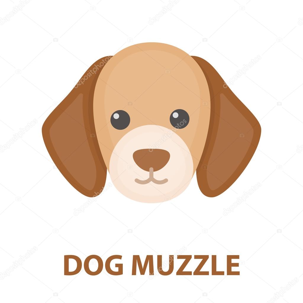 Dog muzzle vector icon in cartoon style for web Stock Vector Image by