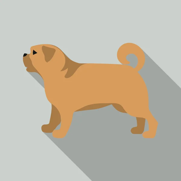 Pug vector icon in flat style for web — Stock Vector
