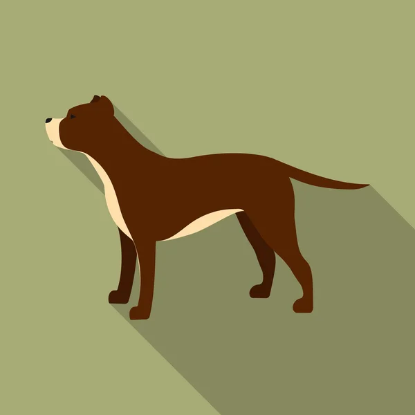 Pitbull vector pictogram in vlakke stijl voor web — Stockvector