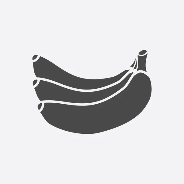 Banana icono negro. Singe icono de la fruta del conjunto de alimentos . — Archivo Imágenes Vectoriales