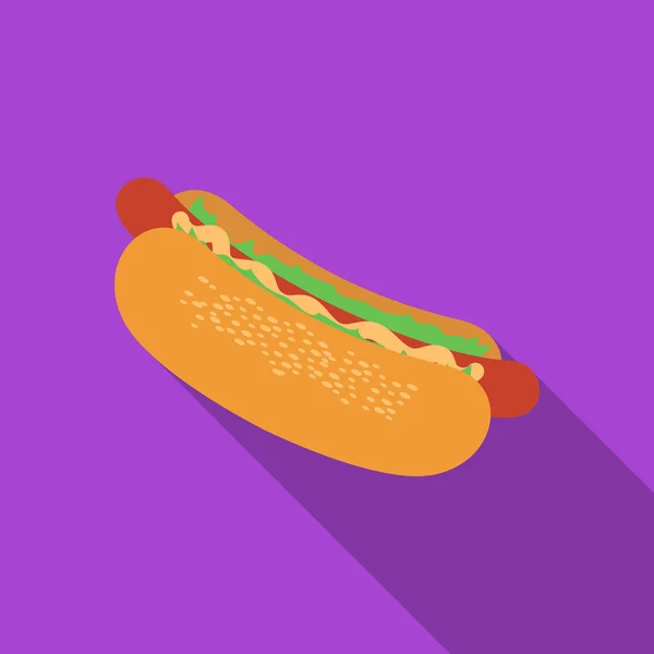 Hot dog εικονίδιο του φορέα σε επίπεδη στυλ για το web — Διανυσματικό Αρχείο