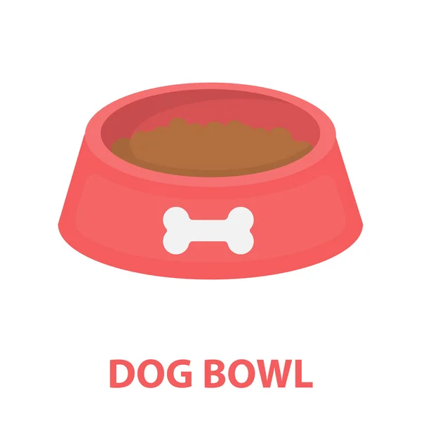 Σκύλος μπολ εικονίδιο του φορέα σε ύφος κινούμενων σχεδίων για το web — Διανυσματικό Αρχείο