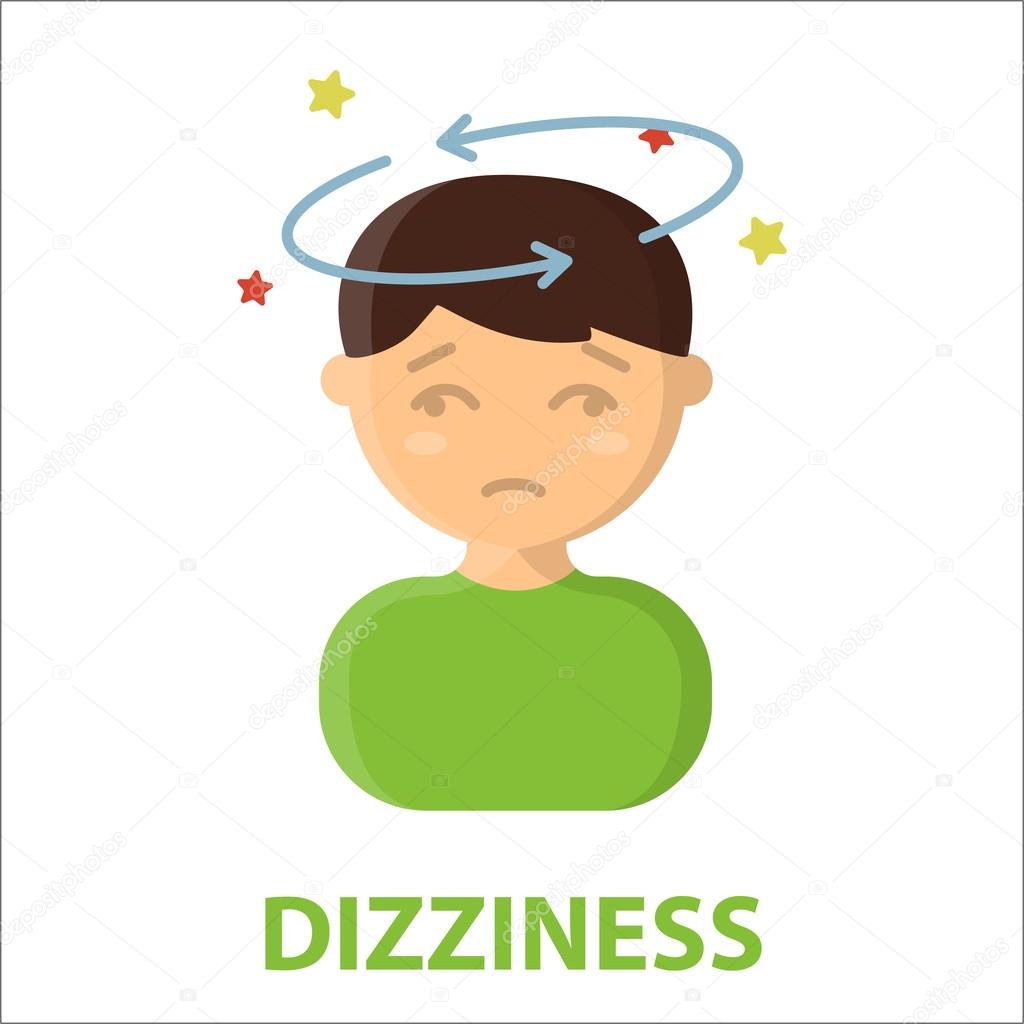 Dizziness icon cartoon. Single sick icon from the big ill, disease collection.