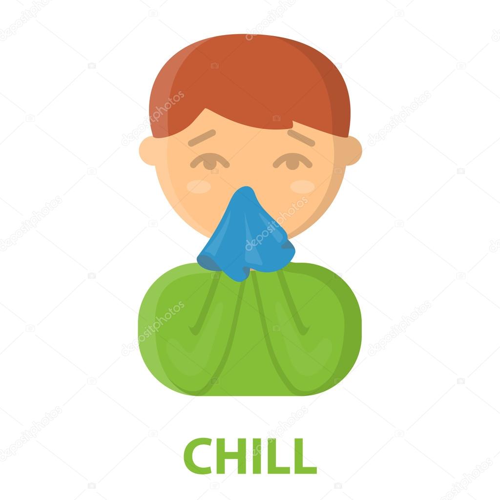Running nose icon cartoon. Single sick icon from the big ill, disease collection.