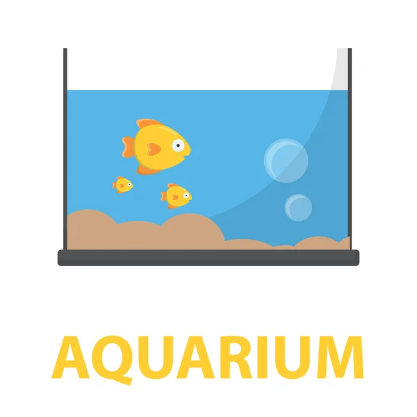 Icona del cartone animato dell'acquario. Illustrazione per web e mobile design . — Vettoriale Stock