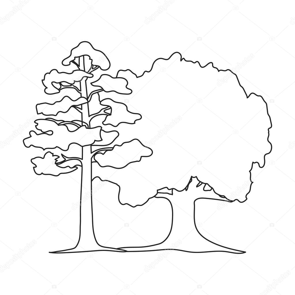 forest vector icon in line style for web