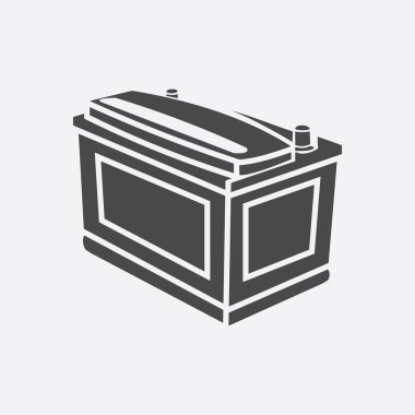 Araba pil simgesi. Tek siluet oto parçaları simgesi büyük araba set - hisse senedi vektör