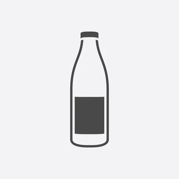 Fles melk pictogram zwart. Enkele bio, eco, biologische product icoon uit de grote melk set. — Stockvector