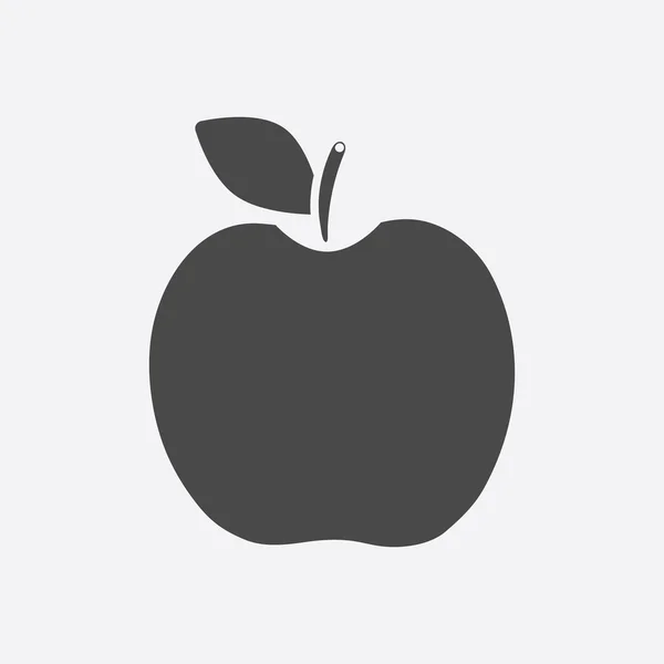 Apple-pictogram zwart. Fruit pictogram singe. — Stockvector