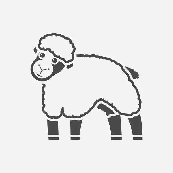 Черная овечья икона. Одиночная биография, экология, икона органических продуктов из большого набора молока . — стоковый вектор