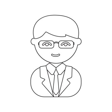 İş adamı satırı simgesi. Gösterim amacıyla web ve mobil tasarım.