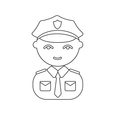 Polis satırı simgesi. Gösterim amacıyla web ve mobil tasarım.