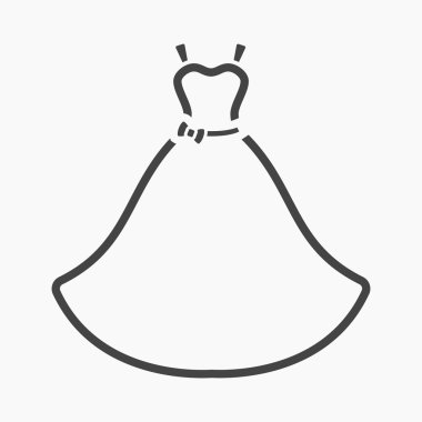 Elbise simge vektör çizim için web ve mobil, düğün