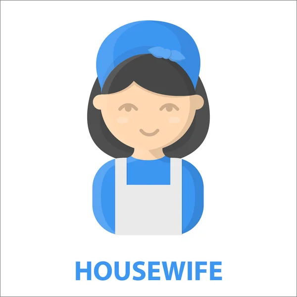 Icono de dibujos animados de ama de casa. Ilustración para diseño web y móvil . — Archivo Imágenes Vectoriales
