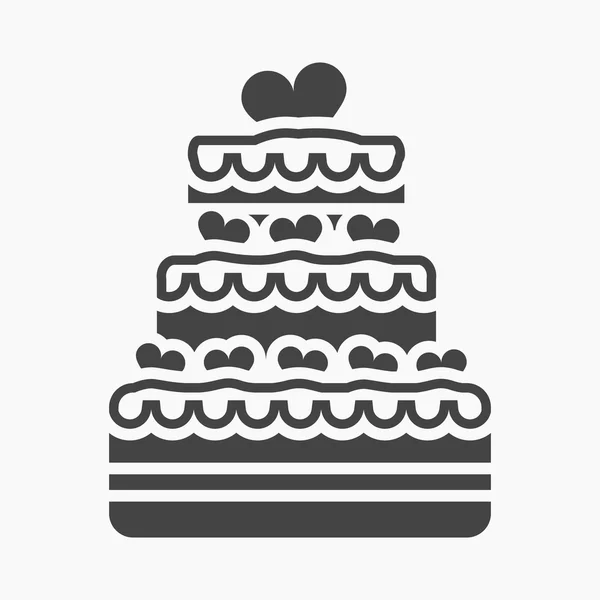 Tort weselny ikona ilustracja wektorowa dla sieci web i mobilnych — Wektor stockowy