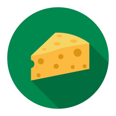 Peynir simgesi düz. Tek biyo, Eko, büyük süt kümesinden organik ürün simgesi.