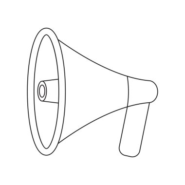 Megafon simgesi siyah. Büyük yangın Departmanı hattından tek siluet yangın ekipmanları simgesi - stok vekto - stok vekto - stok vekto - stok vektör