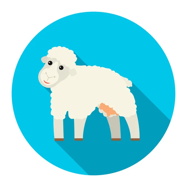 Icône mouton plat. Icône unique bio, éco, produit bio de la grande laiterie . — Image vectorielle