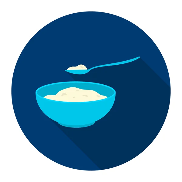 Cottage cheese icon flat. Single bio, eco, organic product icon from the big milk set. — Stock Vector