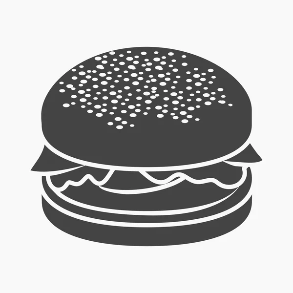 Burger vector icono en estilo simple para la web — Archivo Imágenes Vectoriales