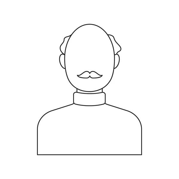 Plešatý hlavy ikonu čára. Jeden avatar, peopleicon z řádku velké avatar. — Stockový vektor