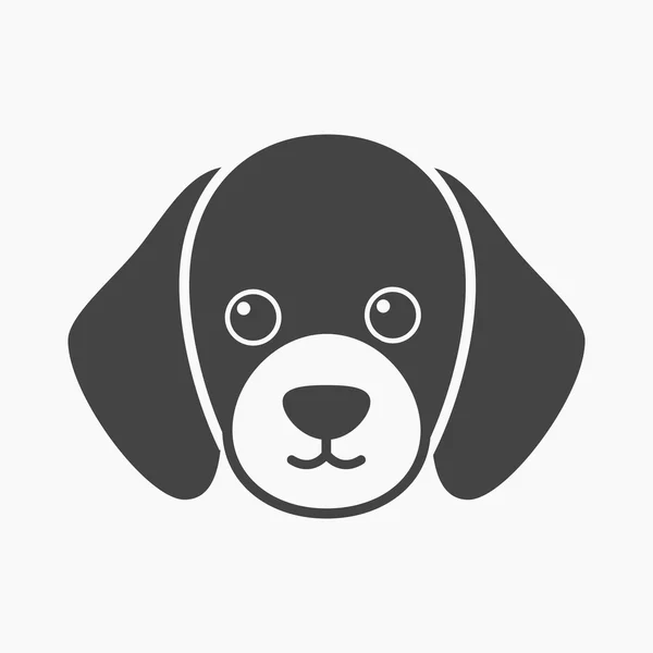 Dog muzzle vector icon in black style for web — Stock Vector