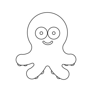 Ahtapot satırı simgesi. Gösterim amacıyla web ve mobil tasarım.