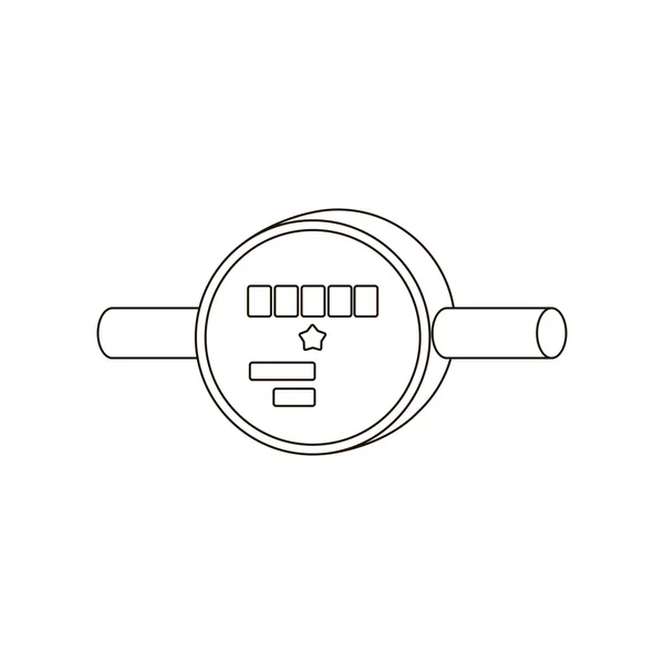 Water meter pictogram lijnstijl. Een pictogram van een groot sanitair lijn. — Stockvector